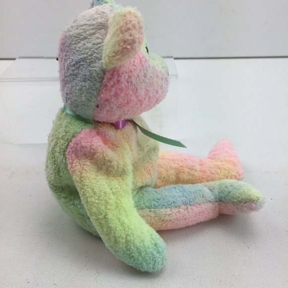 TY Groovy Beanie Baby Rainbow Tie Dye Bear Soft Bean Bag Toy Collectible Retired - Picture 4 of 8